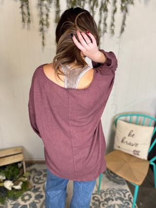 Plum Haven Waffle Knit