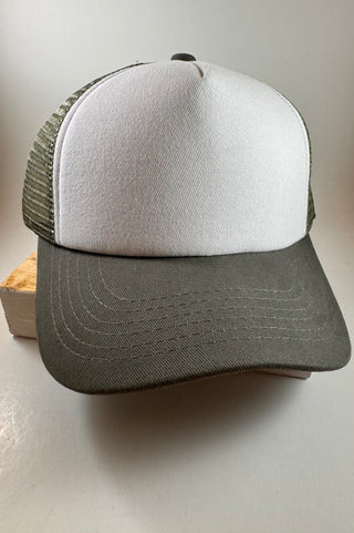 Trucker Hats (custom)-Hats-Grey and White-It&#x27;s Personal Boutique LLC