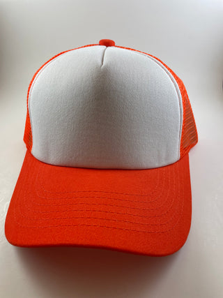 Trucker Hats (custom)-Hats-Bright orange-It&#x27;s Personal Boutique LLC