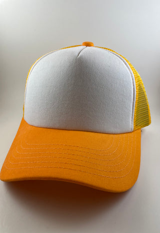 Trucker Hats (custom)-Hats-Yellow and white-It&#x27;s Personal Boutique LLC