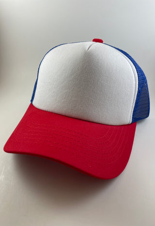 Trucker Hats (custom)-Hats-Red White and Blue-It&#x27;s Personal Boutique LLC