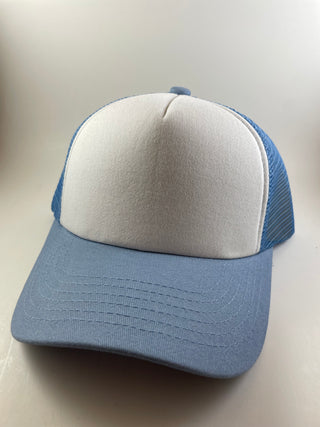 Trucker Hats (custom)-Hats-Baby blue and white-It&#x27;s Personal Boutique LLC