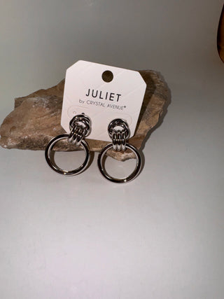 Earrings $10-Jewelry-Silver knot hoops-It&#x27;s Personal Boutique LLC
