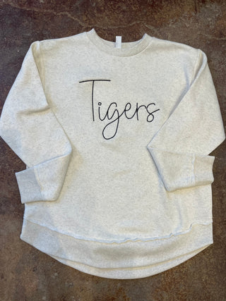 Tigers Embroidered Crewneck-FHSU-It&#x27;s Personal Boutique LLC