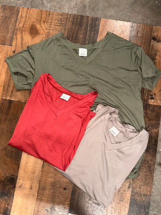 V-Neck soft touched tee-Short sleeve-It&#x27;s Personal Boutique LLC