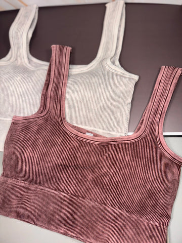 Ribbed square neck bralette