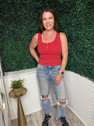 Vintage Scoop Henley Tank