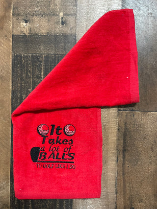 Funny Golf Towels-All the Things-It takes a lot of balls Red-It&#x27;s Personal Boutique LLC