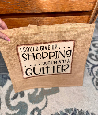 Snarky Tote Bags-Accessories-Not a quitter-It&#x27;s Personal Boutique LLC