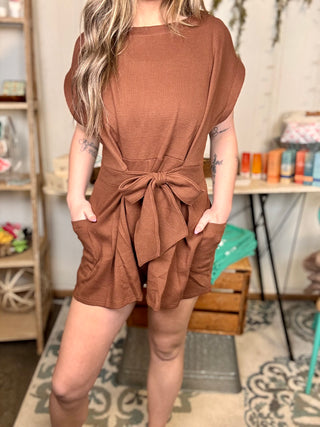 Tie Front Romper-Dresses-It&#x27;s Personal Boutique LLC