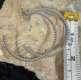 Earrings $15-Jewlery-Silver studded hoops-It&#x27;s Personal Boutique LLC