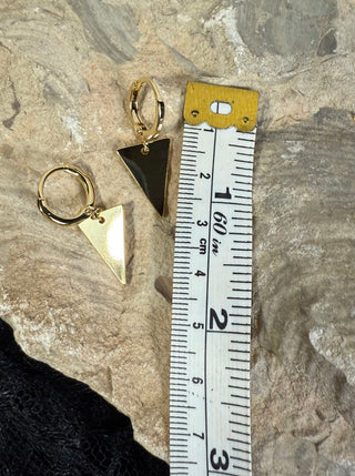 Earrings $10-Jewelry-Gold hoop w/ triangle-It&#x27;s Personal Boutique LLC