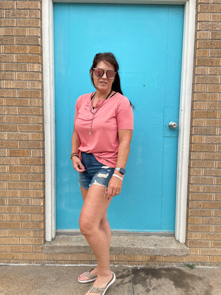 Ash Rose Short Sleeve Button Down-Short sleeve-It&#x27;s Personal Boutique LLC