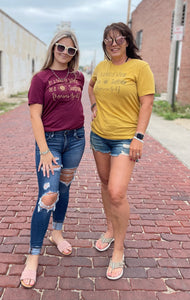 Maroon Kansas Sunflower Graphic Tee