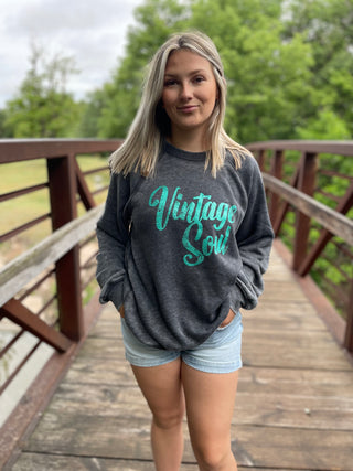 Vintage Soul Crewneck Sweatshirt-Sweatshirts-It&#x27;s Personal Boutique LLC