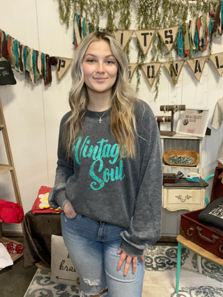 Vintage Soul Crewneck Sweatshirt-Sweatshirts-It&#x27;s Personal Boutique LLC