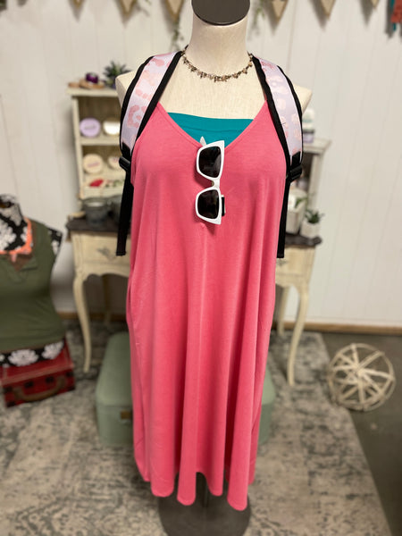 V-Neck Cami Dress Desert Rose
