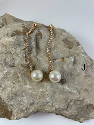 Earrings $10-Jewelry-Rose gold pearl drop earrings-It&#x27;s Personal Boutique LLC