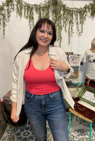 V-Neck Crop Top-Short sleeve-It&#x27;s Personal Boutique LLC