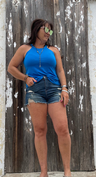 Rocker Tank Bright Blue-Tanks-It&#x27;s Personal Boutique LLC