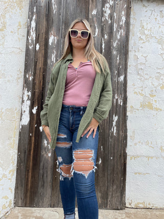 Lt Rose. Ribbed Half Snap Cami-Tanks-It&#x27;s Personal Boutique LLC