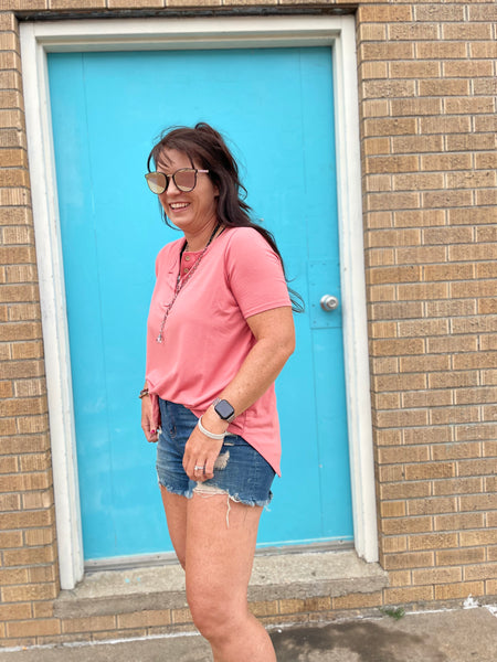 Ash Rose Short Sleeve Button Down