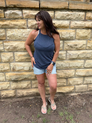 Rocker Navy Frost Tank-Tanks-It&#x27;s Personal Boutique LLC