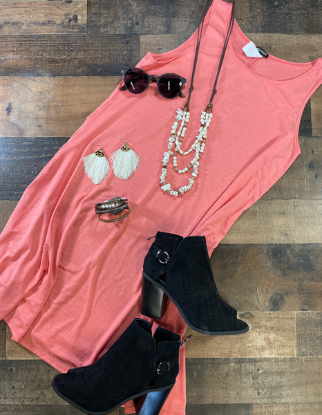 Coral Tank Dress