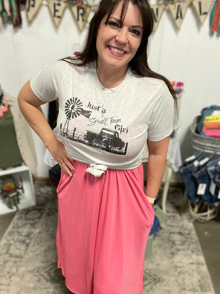 V-Neck Cami Dress Desert Rose