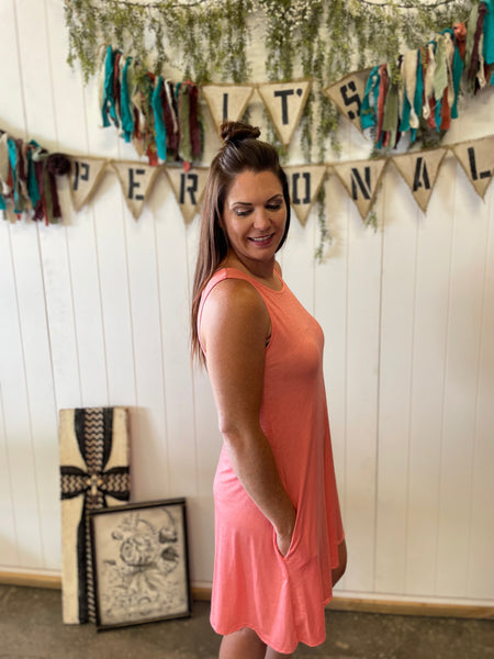 Coral Tank Dress