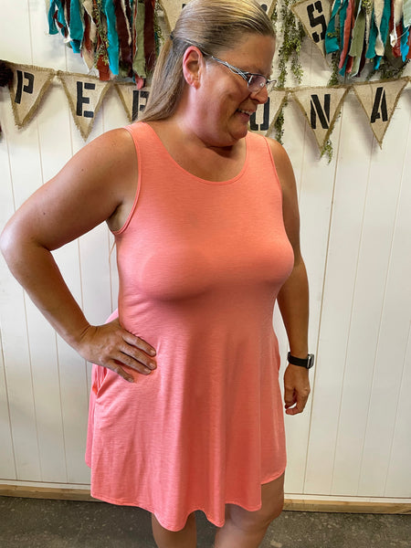 Coral Tank Dress