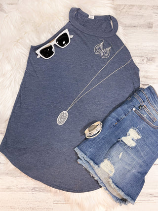 Rocker Navy Frost Tank-Tanks-It&#x27;s Personal Boutique LLC