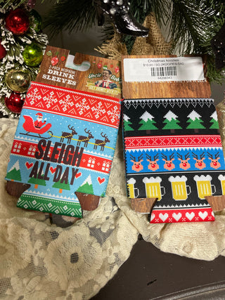 Christmas koozies-Holiday-Sleigh All Day-It&#x27;s Personal Boutique LLC