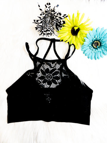 Black Floral Bralette