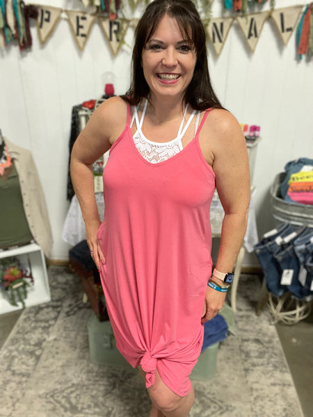 V-Neck Cami Dress Desert Rose