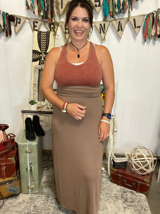 Dk Rust Ribbed Crop Top-Layering-It&#x27;s Personal Boutique LLC