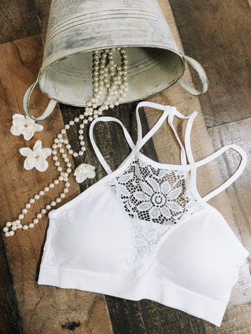 White floral bralette