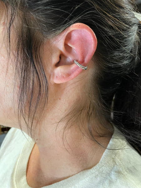 Mini Circle Hammered Ear Cuff
