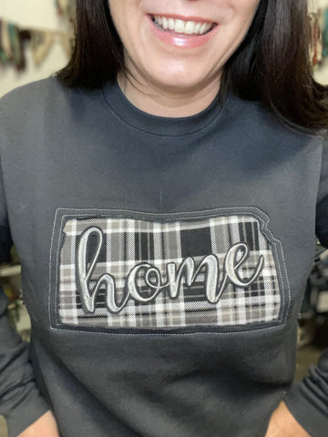 Charcoal Plaid Home Sweatshirt