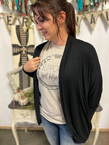 Black Cocoon Wrap Cardigan