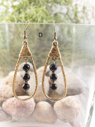 Earrings $15-Jewlery-Black & gold dangly-It&#x27;s Personal Boutique LLC