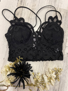 Black Crocheted Lace Bralette