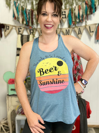 Beer and Sunshine Tank-Tanks-It&#x27;s Personal Boutique LLC