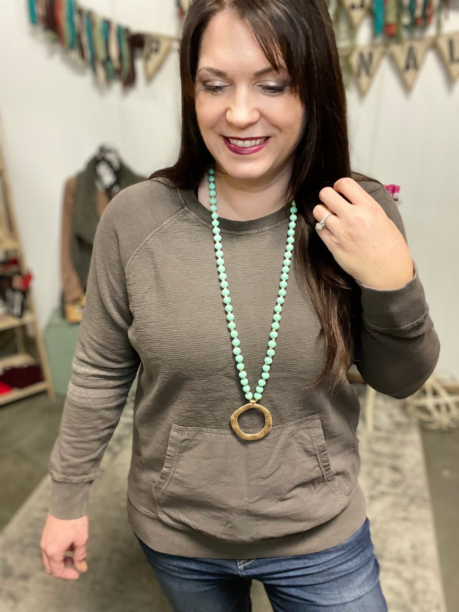 Brown long sleeve with kangaroo pockets