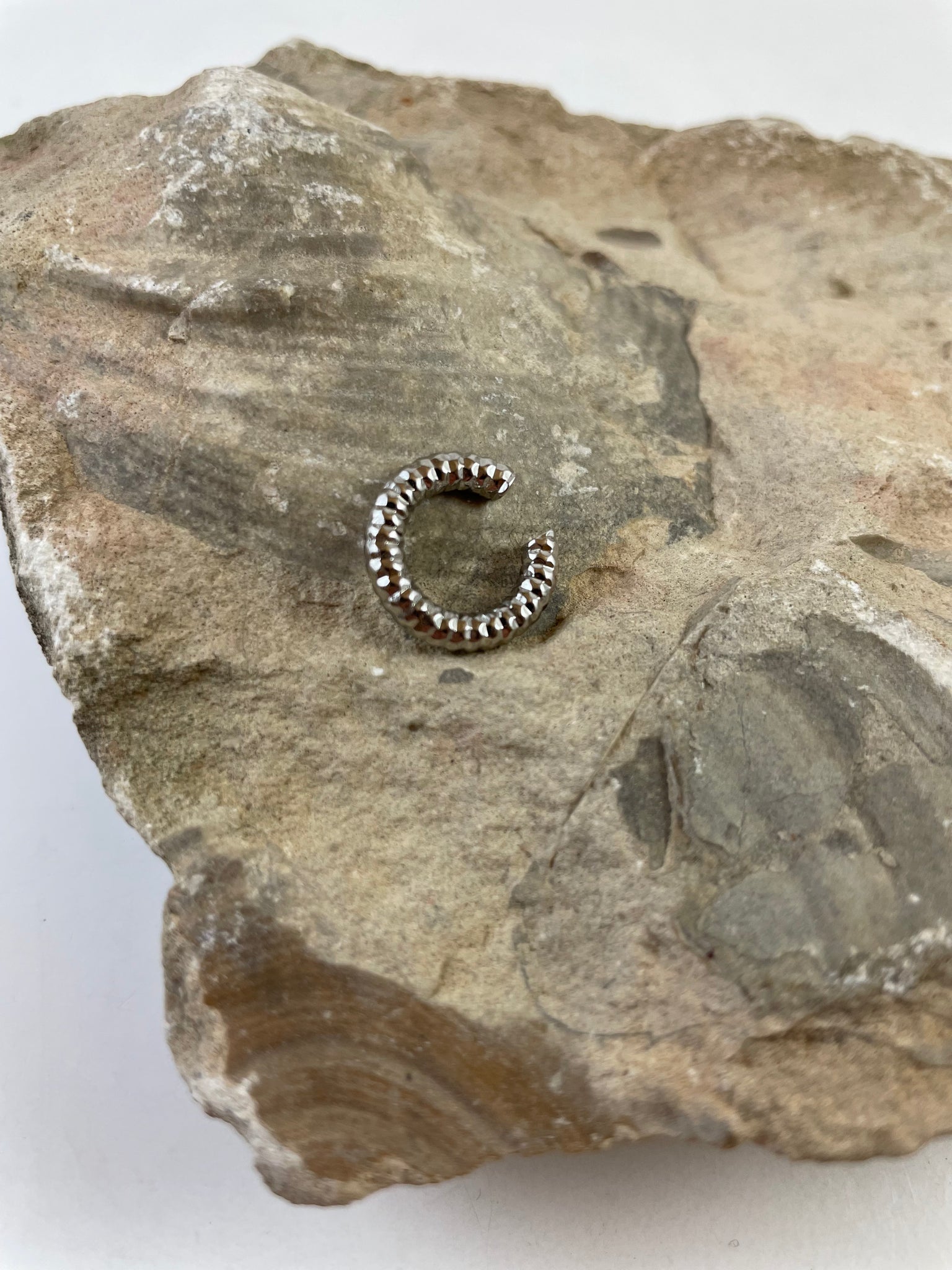 Mini Circle Hammered Ear Cuff