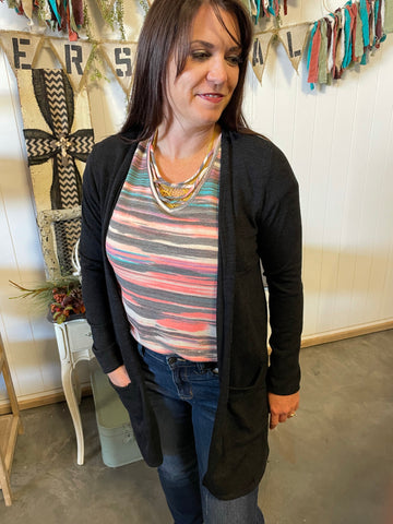 Long Sleeve Black Cardigan