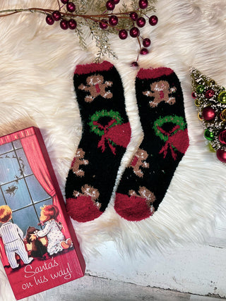 Christmas Socks-Holiday-Gingerbread-It&#x27;s Personal Boutique LLC