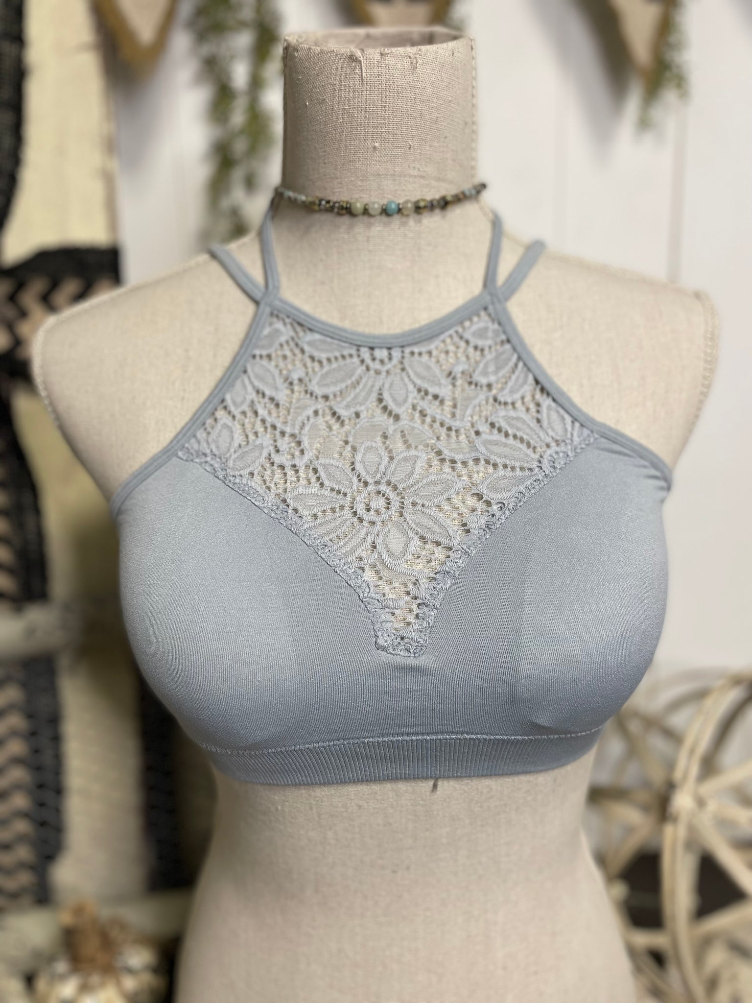 Light Grey Floral Bralette