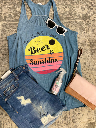 Beer and Sunshine Tank-Tanks-It&#x27;s Personal Boutique LLC
