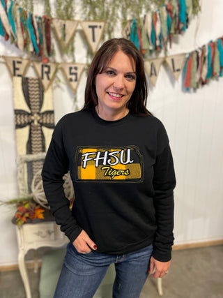 FHSU Plaid Sweatshirts-FHSU-It&#x27;s Personal Boutique LLC
